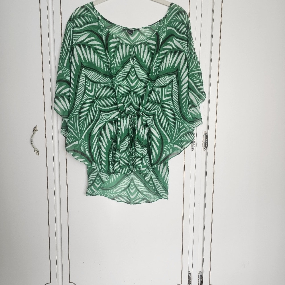 Green Patterned Women's Top